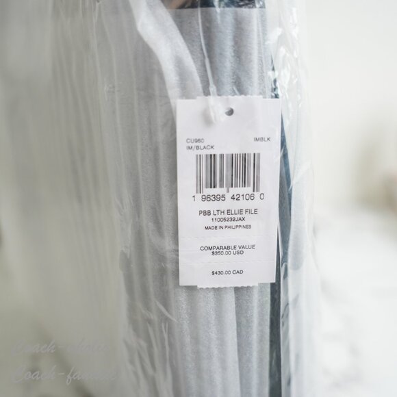 Coach CU960 Ellie File Shoulder Crossbody Pebbled Leather Bag Black *SEALED* - Picture 8 of 9